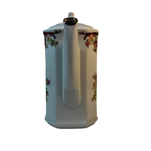 Antique Felmann Weiden Bavaria Germany Floral Porcelain Coffee Pot With Lid - Picture 5 of 8